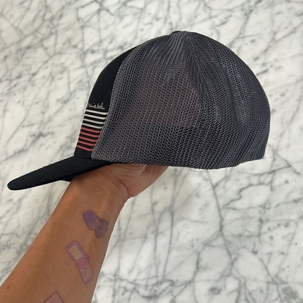 Travis Mathew Stripe Flex Fit Hat - Gray Size: L/… - image 3